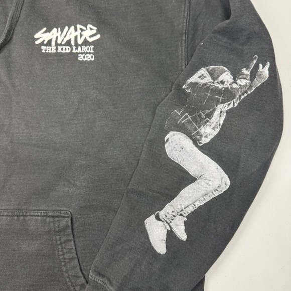 The Kid LAROI Savage 2020 Graphic Hoodie Black Size Large Been Thru So Much Tour - Picture 3 of 8